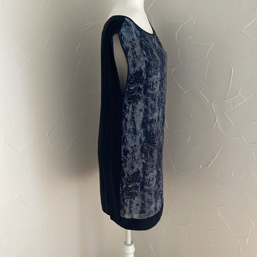 Rag And Bone Silk Navy Patterned Shift Dress - image 5